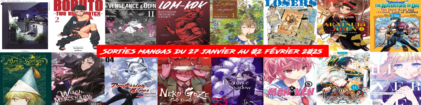 Sorties mangas du 27 janvier au 02 février 2025